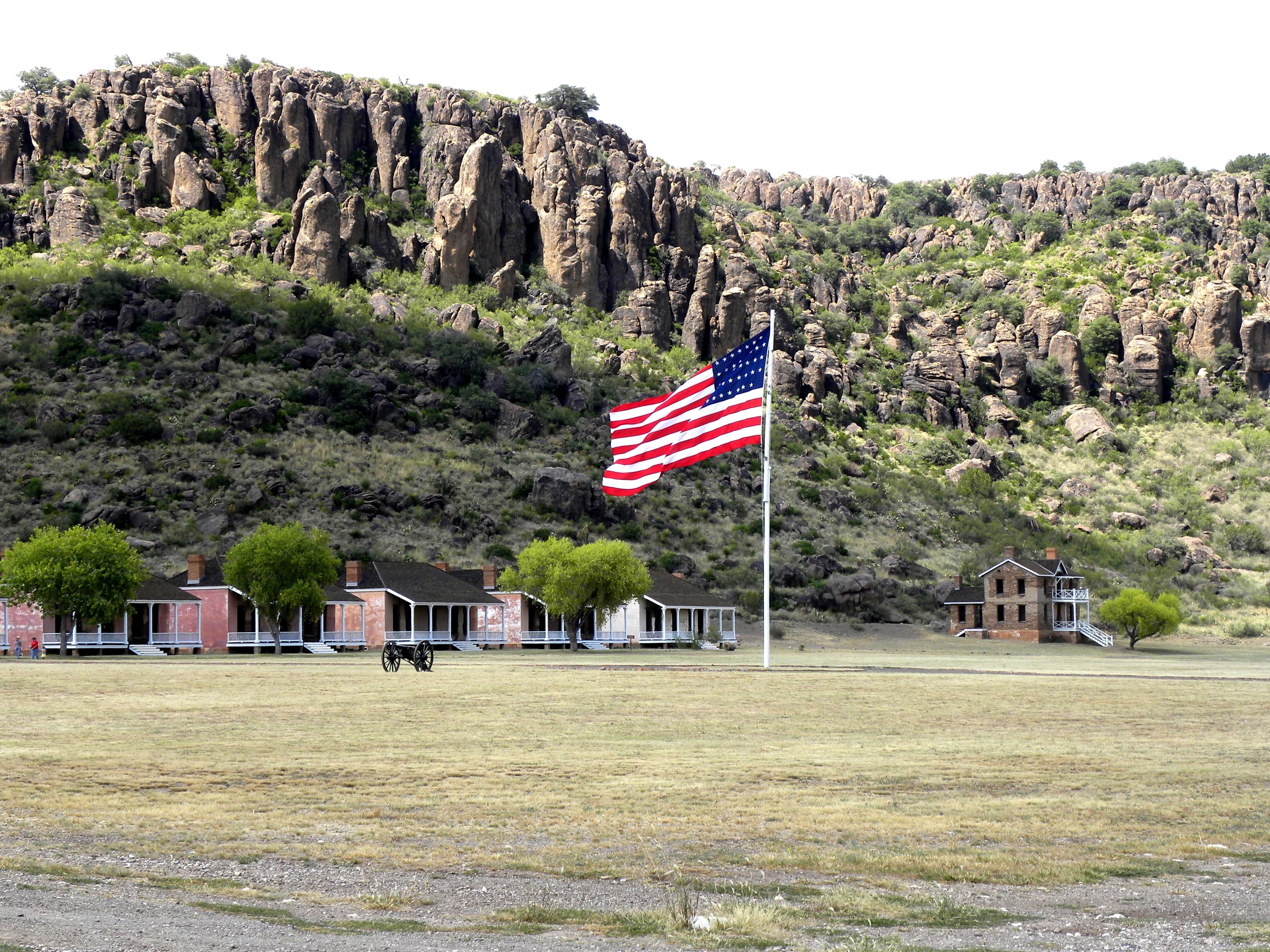 Garrison Flag flying over the post.
