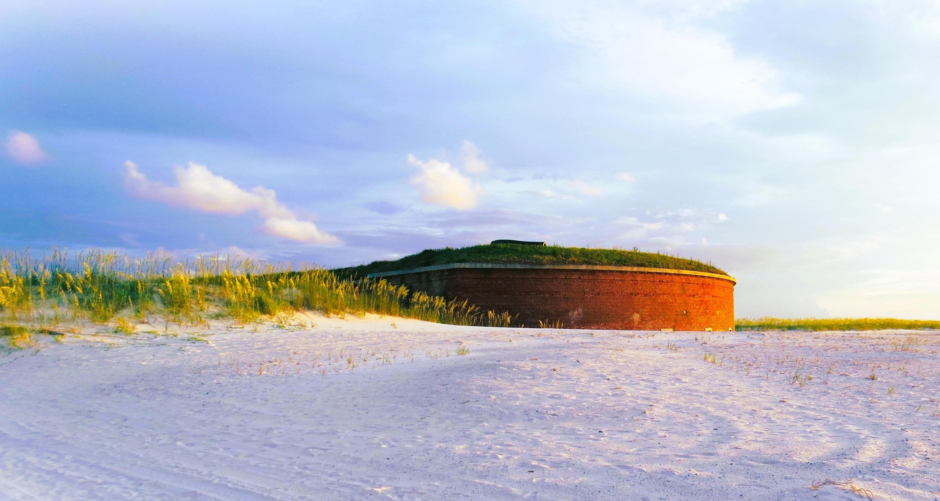 A fort with water on an island