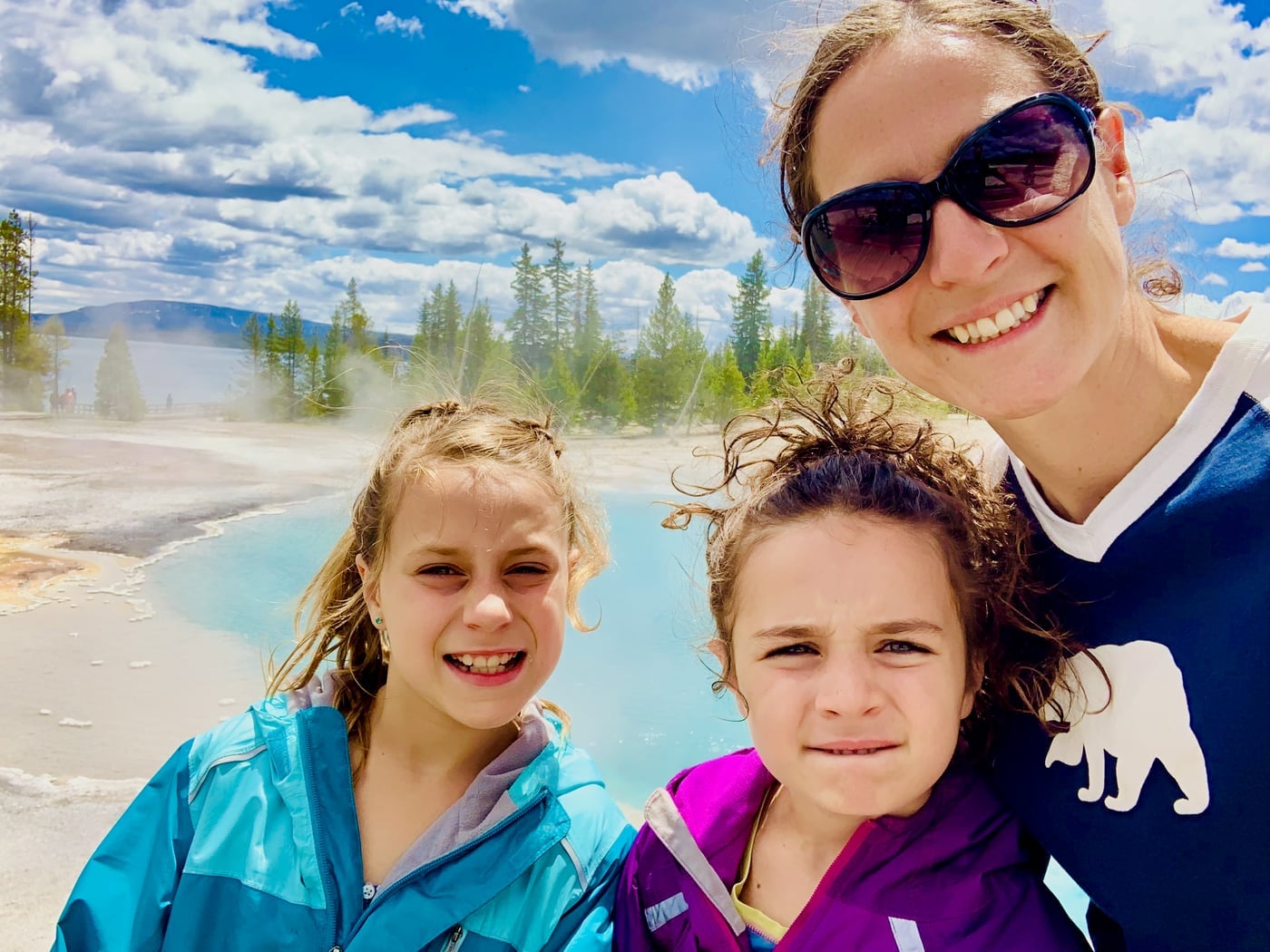 Sprintermom and the girls in their LL Bean layers, mid-adventure